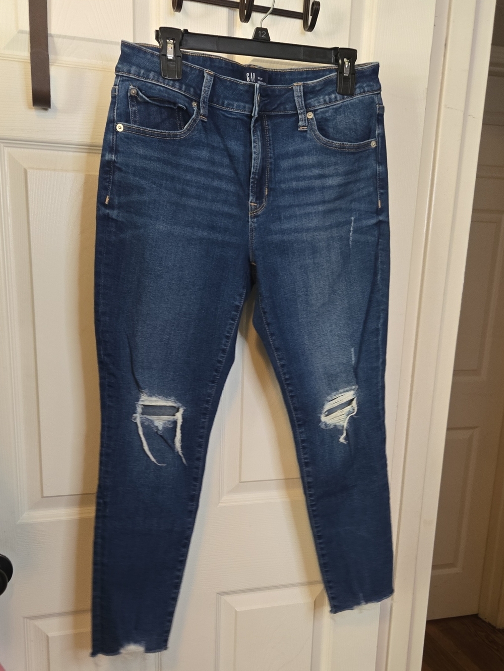 GAP Skinny Distressed Jeans - Dark Blue